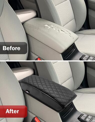 KBH Center Console Armrest Cover for 2017 2018 2019 2020 2021 Hyundai Tucson, Middle Console Arm Rest Lid Protector Cushion Pad, PU Leather Trim, Anti-Scratch, Black in Saudi Arabia
