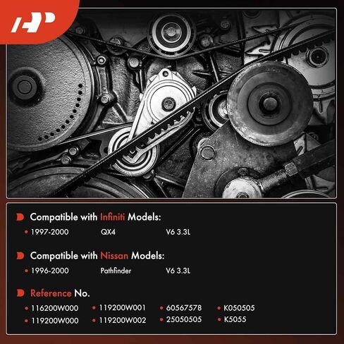 A-Premium Engine حزام Serpentine Drive متوافق مع Nissan Pathfinder 1996-2000 و Infiniti QX4 1997-2000 ، 3.3L in Saudi Arabia