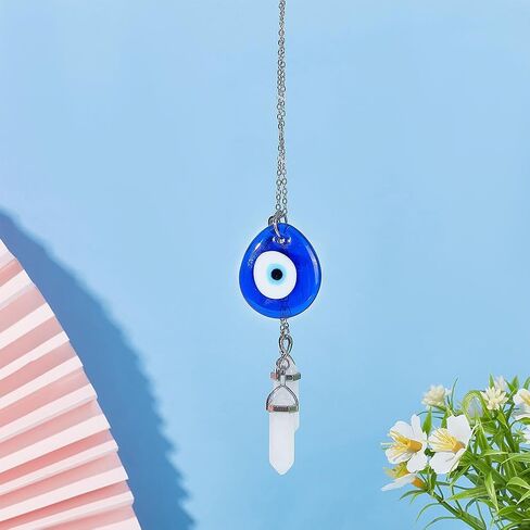 CRASPIRE 2PCS HAMSA HAND HANDANT HAND of MIRIAM مع شريرة العين الشنق زخرفة زخرفة قلادة زرقاء محظوظ حماية سبيكة الملحقات المينا الهدية للسيارة in Kuwait
