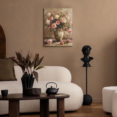 قماشية زهرة قديمة الجدار الفن الفرنسي الأزهار في مزهرية المطبوعات اللوحة الزيتية لغرفة نوم غرفة المعيشة 12x16 في غير مؤطر in Kuwait