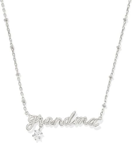 Kendra Scott Womens Grandma Crystal Short Prendant Necklace Silver Siles Size One One in Saudi Arabia