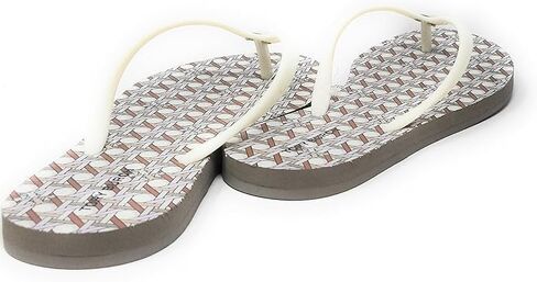 Tory Burch Women's Chelsea Flip Flop Sandals 171948 (Basketweave - Light Cream Fleek - Pavestone (Basketweave/light cream fleek/pavestone, US Footwear Size System, Adult, Women, Numeric, Medium, 8) in Saudi Arabia