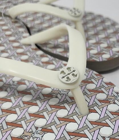 Tory Burch Women's Chelsea Flip Flop Sandals 171948 (Basketweave - Light Cream Fleek - Pavestone (Basketweave/light cream fleek/pavestone, US Footwear Size System, Adult, Women, Numeric, Medium, 8) in Saudi Arabia