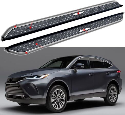 2pcs/مجموعة الألومنيوم الجري خطوات جانبية قضبان nerf تناسب Toyota Harrier Venza 2021 2022 2023 2024 2025 W/Hounded Brackets in Saudi Arabia