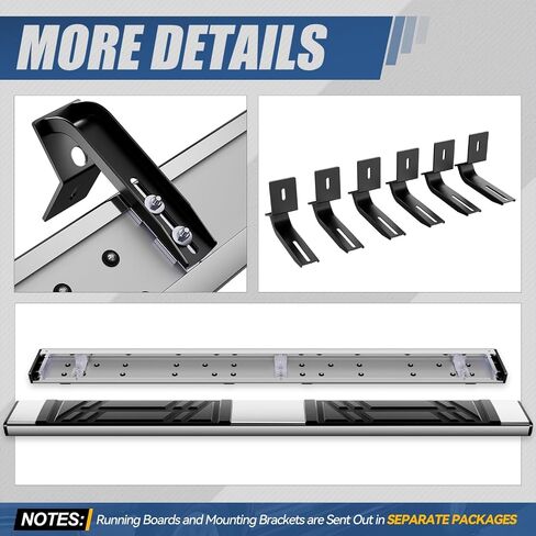 ألواح تشغيل سلالة السيارات متوافقة مع 2014-2019 Chevy Silverado GMC Sierra 1500 LD 2500HD 3500HD CAB Extended CAB ، Step Step Step Step Rail Nerf Bars ، 6.5 "Step Bars ، Flughed in Saudi Arabia