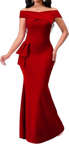 VisiChenup Elegant Formal Dresses for Women Sexy Cocktail Wedding Guest Evening Party Long Maxi Dress in Kuwait