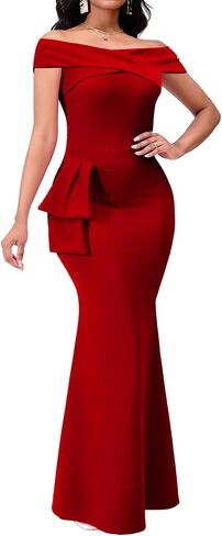 VisiChenup Elegant Formal Dresses for Women Sexy Cocktail Wedding Guest Evening Party Long Maxi Dress in Kuwait