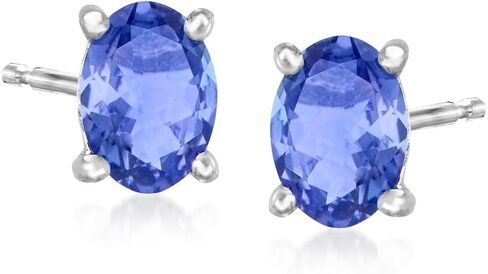 Ross-Simons 1.42 CT. T.W. أقراط مسمار تنزانيت في الفضة الاسترليني in Saudi Arabia