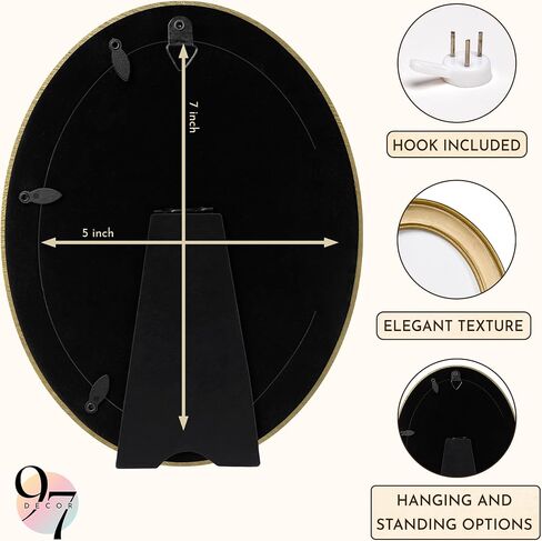 97 Decor Elegant Vintage Picture Frames 5x7 - Vintage Oval Picture Frame 5x7, Fancy 5 X 7 Antique Frames With Glass Front For Photo Display Tabletop And Wall Mounting in Saudi Arabia