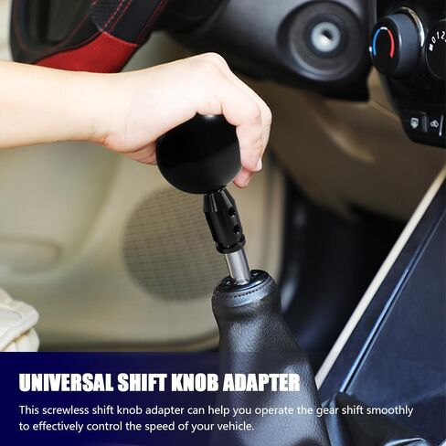 HAOBO Gear Shift Knob Adapter, Shifter Knobs Adapter, M12×1.25 Aluminum Alloy Shifter Adapter with Plastic Hose, Shifter Knob Boot Retainer Gear Stick Connector for Non-Threaded Shifters (Black) in Saudi Arabia