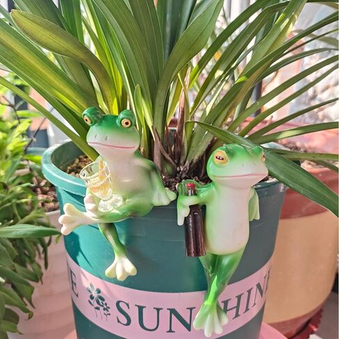 Adorable Miniature Frog Figurines - Perfect Plant Decorations for pots, Frog Garden Decor/Funny Frog Figurines for Stunning Plant and Home Decor in Saudi Arabia