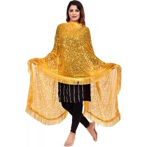 themilestocks TMS Woman's Embroidered Chiffon Dupatta Scarf Shawl Wrap Soft Indian Bridal Wedding (Pink, One Size (86 Inches X 30 Inches || 220 cm X 76 cm)) in Kuwait