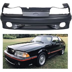 Primed Front Bumper Cover Compatible with 1987-1993 Ford Mustang GT with Fog Lamp Holes Replacement #FO1000164 in Saudi Arabia