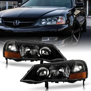 ACANII - For [ HID Xenon Model] 2002-2003 Acura TL Black Headlights Headlamps Replacement Pair Driver + Passenger Side in Saudi Arabia