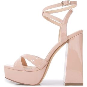 Yooprettyz Women Square Toe منصة مكتنزة عالية الكعوب الرجعية الحزب الراقصة في سهرة الفستان in Kuwait