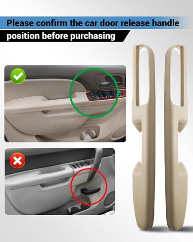80994 Front Driver Side Armrest Repair (Left) Compatible with GMC Sierra Yukon 2010-2014 for Chevrolet Chevy Silverado Suburban Tahoe Avalanche with Door Release Handle Above Armrest, Black, 27in in Kuwait