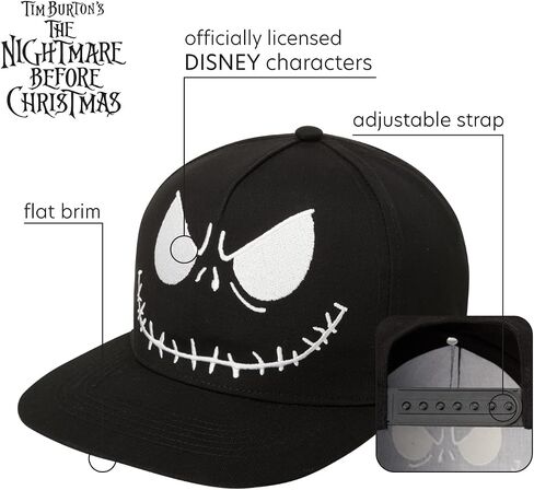 Disney Nightmare Before Christmas Baseball Cap, Jack Skellington Snapback Hat for Men in Saudi Arabia