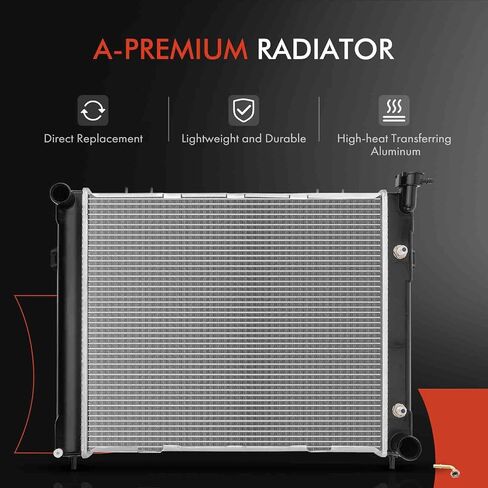 A-Premium Engine Coolant Radiator Assembly with Transmission Oil Cooler Compatible with Jeep Grand Cherokee 1993-1997, Grand Wagoneer 1993 5.2L, Automatic Transmission, Replace# 52028378, 52028397 in Saudi Arabia