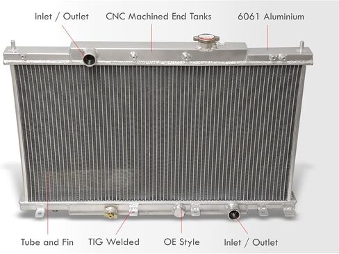 موزعي AJP Dual Core 2 صف كامل من الألومنيوم محرك المحرك ترقية التبريد المتوافقة/استبدال CR-V CRV 2.4L دليل M/T 2002 2003 2004 2005 2006 02 03 04 06 06 in Saudi Arabia