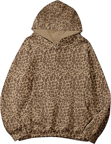 نساء كامو هوديي ورقة القيقب طباعة كبيرة الحجم الصوف مقنعين قميص قميص عصري هوديي pullover مع جيب in Kuwait