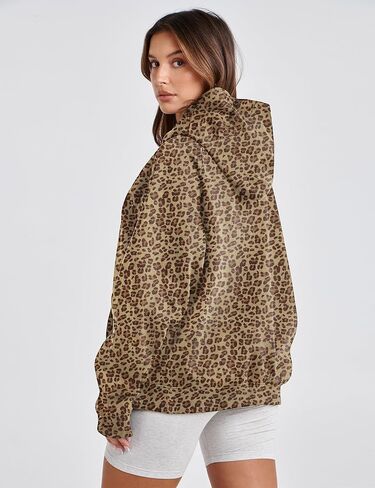 نساء كامو هوديي ورقة القيقب طباعة كبيرة الحجم الصوف مقنعين قميص قميص عصري هوديي pullover مع جيب in Kuwait
