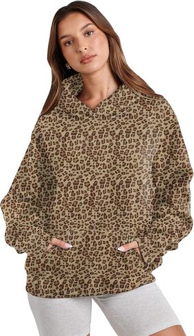 نساء كامو هوديي ورقة القيقب طباعة كبيرة الحجم الصوف مقنعين قميص قميص عصري هوديي pullover مع جيب in Kuwait