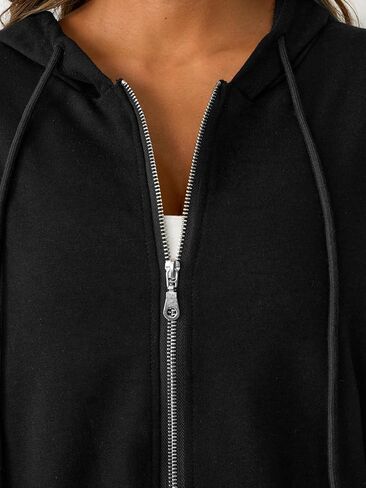 SOFIA'S CHOICE Cropped Zip Up Hoodie Women Long Sleeve Crop Sweatshirts Jackets in Kuwait