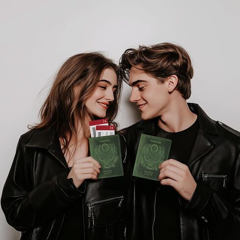 LEATHER VILLAGE Leather Passport Holder Cover – Travel Wallet with Card Slots, Vintage Passport Case for Men & Women – Cute Organizer for Travel Accessories & Documents - Distressed Brown in Kuwait