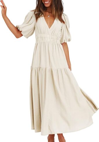 2025 Summer Deep V الرقبة فساتين غير رسمية للنساء in Saudi Arabia