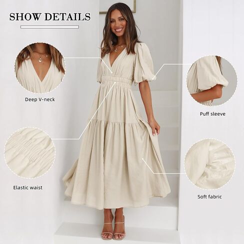 2025 Summer Deep V الرقبة فساتين غير رسمية للنساء in Saudi Arabia