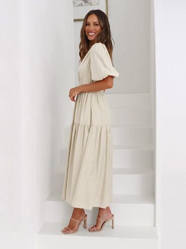 2025 Summer Deep V الرقبة فساتين غير رسمية للنساء in Saudi Arabia