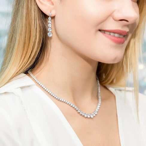 BERRICLE Sterling Silver Bar Cubic Zirconia CZ Statement Vintage Inspired Art Deco Dangle Drop Earrings for Women, Rhodium Plated in Saudi Arabia