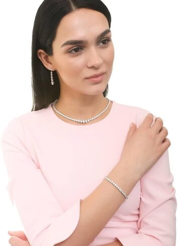 BERRICLE Sterling Silver Bar Cubic Zirconia CZ Statement Vintage Inspired Art Deco Dangle Drop Earrings for Women, Rhodium Plated in Saudi Arabia