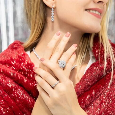 BERRICLE Sterling Silver Bar Cubic Zirconia CZ Statement Vintage Inspired Art Deco Dangle Drop Earrings for Women, Rhodium Plated in Saudi Arabia