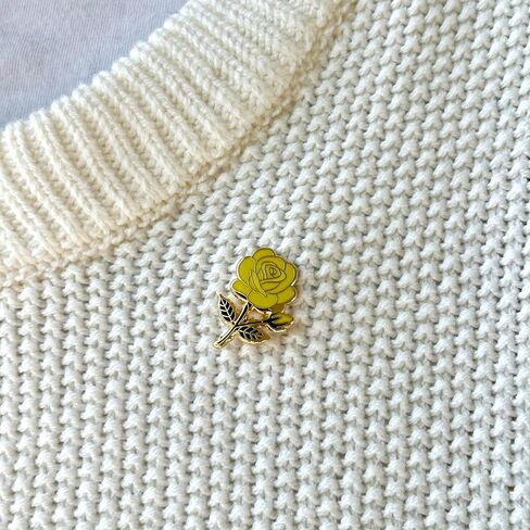 Rose Enamel Pins June Birth Month Flower Elegant Lapel & Brooch, Perfect for Bulk Gifts, Floral Lovers, Wedding Suits Birthday Gift and Flower Accessory for Floral Lovers - Great Gift Idea Rose Pin Brooch in Saudi Arabia