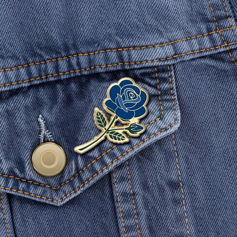 Rose Enamel Pins June Birth Month Flower Elegant Lapel & Brooch, Perfect for Bulk Gifts, Floral Lovers, Wedding Suits Birthday Gift and Flower Accessory for Floral Lovers - Great Gift Idea Rose Pin Brooch in Saudi Arabia