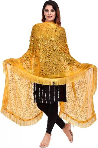 themilestocks TMS Woman's Embroidered Chiffon Dupatta Scarf Shawl Wrap Soft Indian Bridal Wedding (Pink, One Size (86 Inches X 30 Inches || 220 cm X 76 cm)) in Kuwait