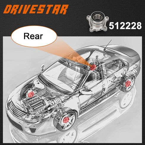 (Pair) DRIVESTAR 512228+512227 Rear Wheel Hub & Bearing for Lexus GX460 2010 11 12 13 2014, 2003-2009 for Lexus GX470 2003-2013 for Toyota 4Runner 2007-2013 for Toyota FJ Cruiser,4 Lug w/ABS in Saudi Arabia