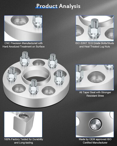 ECCPP 4PCS 5x110 1 "فواصل Hubcentric Wheel 5 Lug 12x1.25 ترصيع 65.1mm CB FITs لعام 2015-2017 لـ Chrysler 200 2013-2016 لـ Dodge Dart 2014-2018 for Jeep for Cherokee 2015-2017 for Jeep Renegade in Saudi Arabia