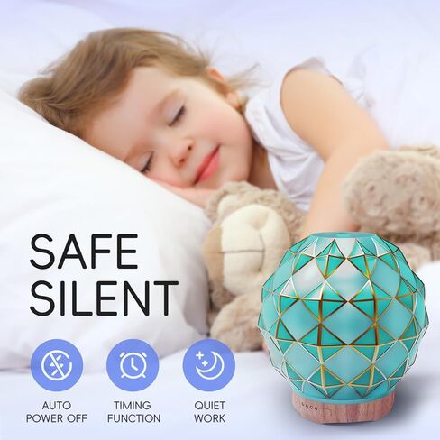 100ml Ceramic Oil Diffuser, Ultrasonic Aromatherapy Diffuser with 7 Colour LED Lights, with Remote Control, Cool Mist Humidifier, Timed Mist, Auto Off in Saudi Arabia