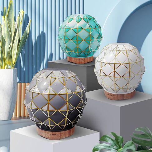100ml Ceramic Oil Diffuser, Ultrasonic Aromatherapy Diffuser with 7 Colour LED Lights, with Remote Control, Cool Mist Humidifier, Timed Mist, Auto Off in Saudi Arabia