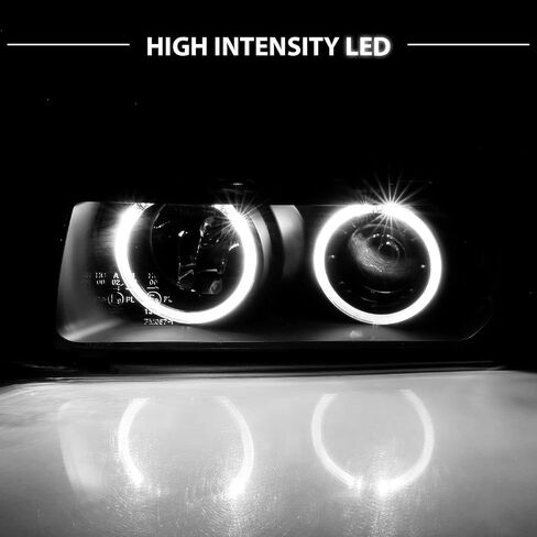 AmeriLite for 1992-1998 BMW 3 Series E36 Sedan 1pc LED Halo Black Projector Replacement Bulb Socket Headlights Set - Passenger and Driver Side in Saudi Arabia
