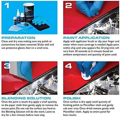 Chipex | Automotive Touch-up Paint Kit Compatible with DODGE Color Code B-5 (1969) - BRIGHT BLUE IRID | Car Scratch Repair 100% Color Match | Kit Size Plus (Medium) in Saudi Arabia