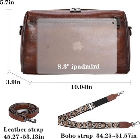 Heshe Leather Crossbody محافظ للنساء حقيبة الكتف عتيقة مع مقصورات متعددة محفظة Hobo الصغيرة لكل يوم in Kuwait