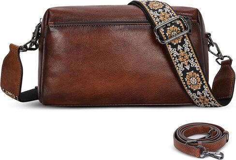 Heshe Leather Crossbody محافظ للنساء حقيبة الكتف عتيقة مع مقصورات متعددة محفظة Hobo الصغيرة لكل يوم in Kuwait