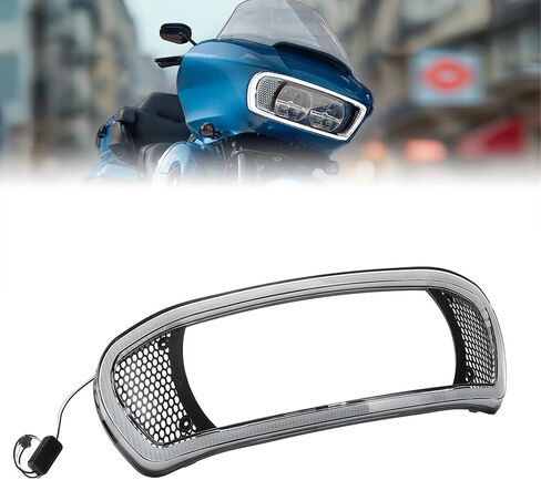 KEMIMOTO Headlight Fairing Vent Trim LED Grille Light Compatible with 2015-2024 Touring Road Glide 2015-2023 CVO Road Glide in Saudi Arabia