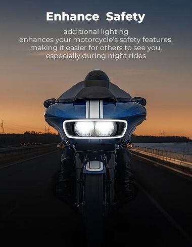 KEMIMOTO Headlight Fairing Vent Trim LED Grille Light Compatible with 2015-2024 Touring Road Glide 2015-2023 CVO Road Glide in Saudi Arabia