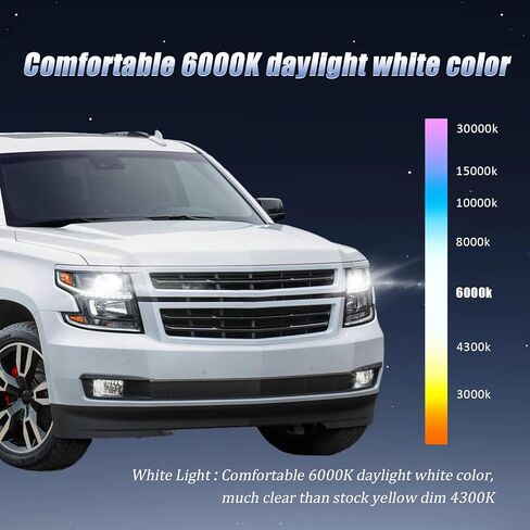 D3S Xenon HID HED HEDPLBS 6000K COOL WHITE 35W متوافق مع 2015-2020 Chevy Tahoe Suburban ، D3S C1 مصابيح الأمراض الأمامية ، حزمة 2 in Saudi Arabia