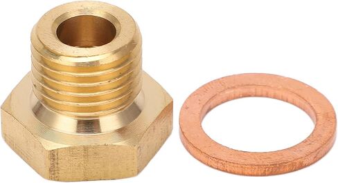 Pressure Temperature Gauge Sender Adapter, 1/8in NPT to M14x1.5 Male Universal, Metal, Polished, Temperature or Pressure Gauge Sender Adaptor, Auto Part, Universal in Saudi Arabia