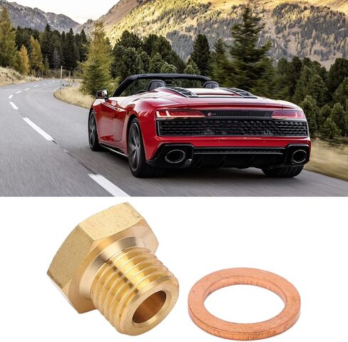 Pressure Temperature Gauge Sender Adapter, 1/8in NPT to M14x1.5 Male Universal, Metal, Polished, Temperature or Pressure Gauge Sender Adaptor, Auto Part, Universal in Saudi Arabia